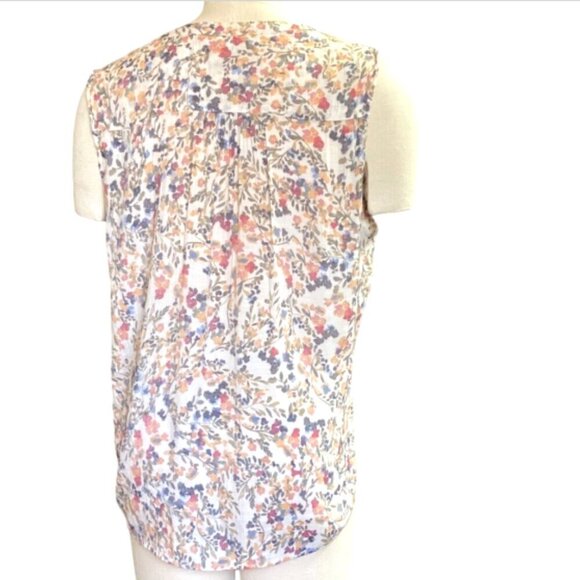 Zac & Rachel Floral Button-up Sleeveless Tie-Waist Top XL 151D - Picture 4 of 7